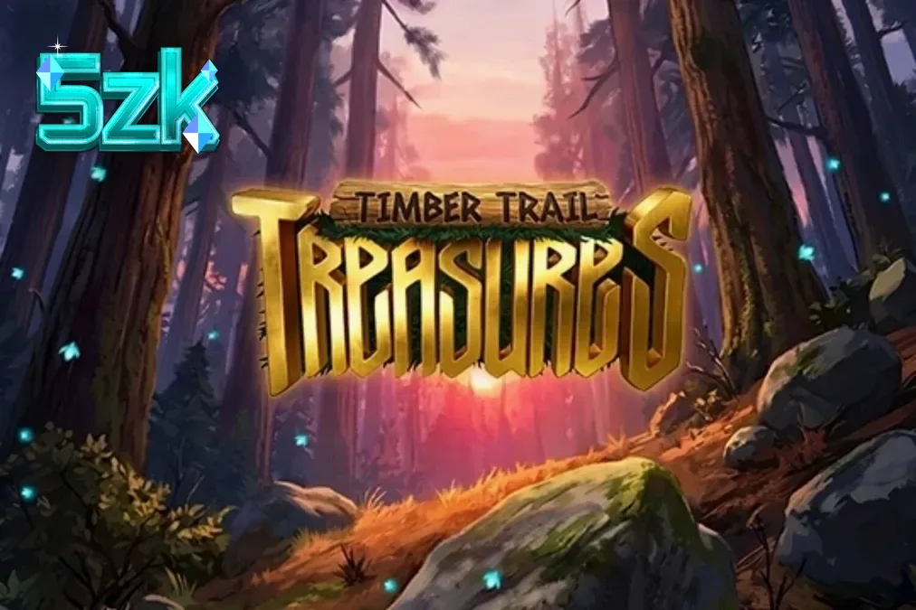 Pemandangan hutan mistis dengan gulungan slot Timber Trail Treasures